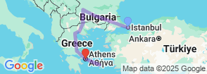 12 Day Turkey, Bulgaria & Greece Combination Tour: Istanbul, Sofia, Athens & Mykonos Escape Map