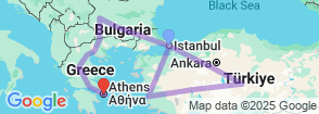 14 Day Turkey, Bulgaria & Greece Explorer: Istanbul, Sofia, Athens & Meteora Journey Map