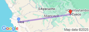9Days Perú | Ica Paracas | City Tour Cusco | Sacred Valley | Machupicchu | Humantay Lake | Rainbow Mountain Map