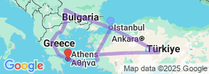 16 Day Turkey, Bulgaria & Greece Discovery Tour – Istanbul to Athens via Cappadocia, Sofia & Mykonos Map