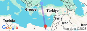 7 Days Turkey Egypt Escape Tour Map