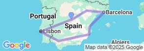 7 Days 7 Nights Highlights of Spain & Portugal from Madrid Map