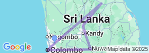 6 Days Sri Lanka Heritage Private Tour Map