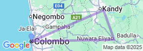 5 Days Sri Lanka Central Highlands Tour Map