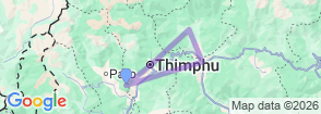 7 Nights 8 Days Western Bhutan Tour Map