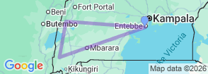 4 Days Gorillas & Chimpanzee Uganda Africa Map