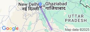 From Delhi: Taj Mahal Sunrise and Agra Fort Private Tour Map