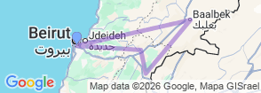 Beirut Deluxe Tour - Baalbak, Ksara & Anjar Map