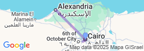 5 Days Top Tour Giza Pyramids, Old Cairo and Alexandria Map