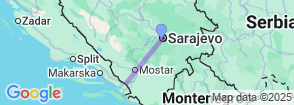 Sarajevo to Mostar Day Trip Map
