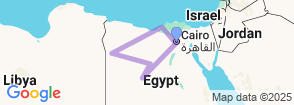 8 Days Cairo & Giza Pyramids & Western Desert Safari and Alexandria Map