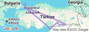 10 Days Turkey South Eastern Tour Map