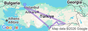 10 Days Turkey South Eastern Tour Map
