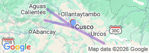 Cusco Magic 6Days (City Tour Cusco, Sacred Valley, Machu Picchu, Humantay Lake, Rainbow Mountain) Map