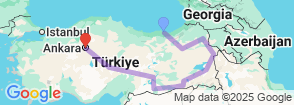 15 Days Black Sea Eastern Turkey Tour Map