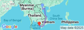 Hanoi - Tamcoc - Halong - Hue - Danang - Hoian - Saigon - Cantho - Phuquoc (15 Days - 14 Nights) Map