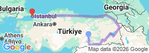 Best of Eastern Turkey 9 Day Tour Map
