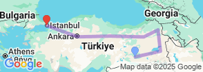 Train Eastern Anatolia Trip with Eastern Express & South Express 8 Day Tour  Map