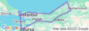 8 Day Nature and Eco Tours in Istanbul Turkey Map