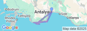 STEP BY STEP LYCIAN ROAD FROM KAS TO ANTALYA 8 DAYS Map