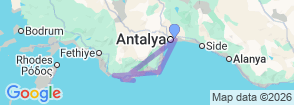 STEP BY STEP LYCIAN ROAD FROM KAS TO ANTALYA 8 DAYS Map