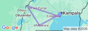 6 Days Bird Watching Safari in Uganda to Entebbe Zoo, Lake Mburo and Semuliki Forest National Parks Map
