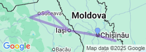 7 Day Combined Moldova and Romania Tour Packages Map