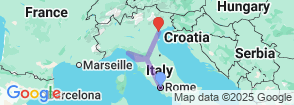 7 Days Rome, Florence, Cinque Terre & Venice Tour Map