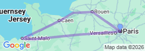 2 Day Trip to Normandy, Saint Malo & Mont Saint Michel from Paris Map