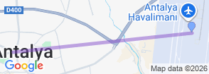 Antalya Airport Transfer Transfer from Antalya (Old City, Lara, Kundu, Kaleiçi) to Hotel One Way Map