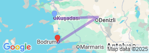 7 Day Kusadasi Bodrum Summer Vacation Tour Map