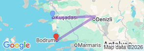 7 Day Kusadasi Bodrum Summer Vacation Tour Map