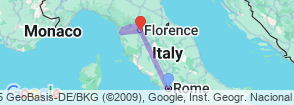 7 Days Tuscany and Rome Tour Map