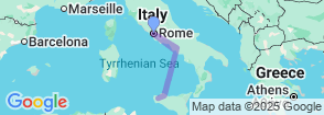 9 Day Central and South of Italy Tour Map