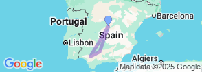 Córdoba, Seville, Granada and Toledo 5 Days Trip from Madrid Map