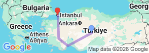 10 Day Historical Anatolian Departure Tour Map