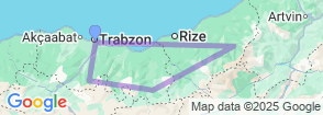 Eastern Black Sea Tour, 6 Days Starts from Trabzon Map