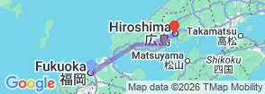 2 Days Charter Bus Tour to Hiroshima via Yamaguchi from Fukuoka Map