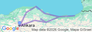 8 Days 7 Nights  Eastern Black Sea Turkey Tour Map
