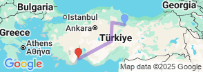 7 Day Tokat Cappadocia Antalya Tour Packages Map
