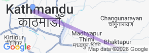 Patan and Bhaktapur Day Tour Map