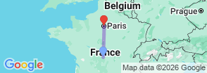 Europe Tour 5 countries from France to Germany 7 days 6 nights Map
