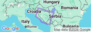 9 Days Yugoslavia Short Tour Map