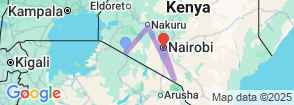 6 Days Masai Mara, Lake Nakuru and Amboseli Map
