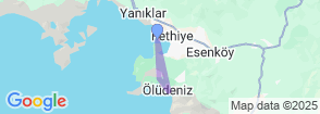Daily Fethiye Kayakoy Village  & Oludeniz Beach Tour Map