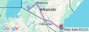 7 days Kenya medium range Joining Safari Map