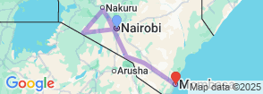 8 days Kenya Budget Joining Safari Map