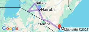 8 days Kenya Budget Joining Safari Map