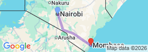 5 days Amboseli and Tsavos private safari Map