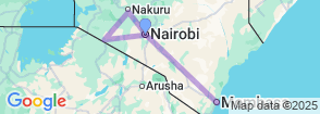 7 Days Kenya Private Safari and Beach Tour Map